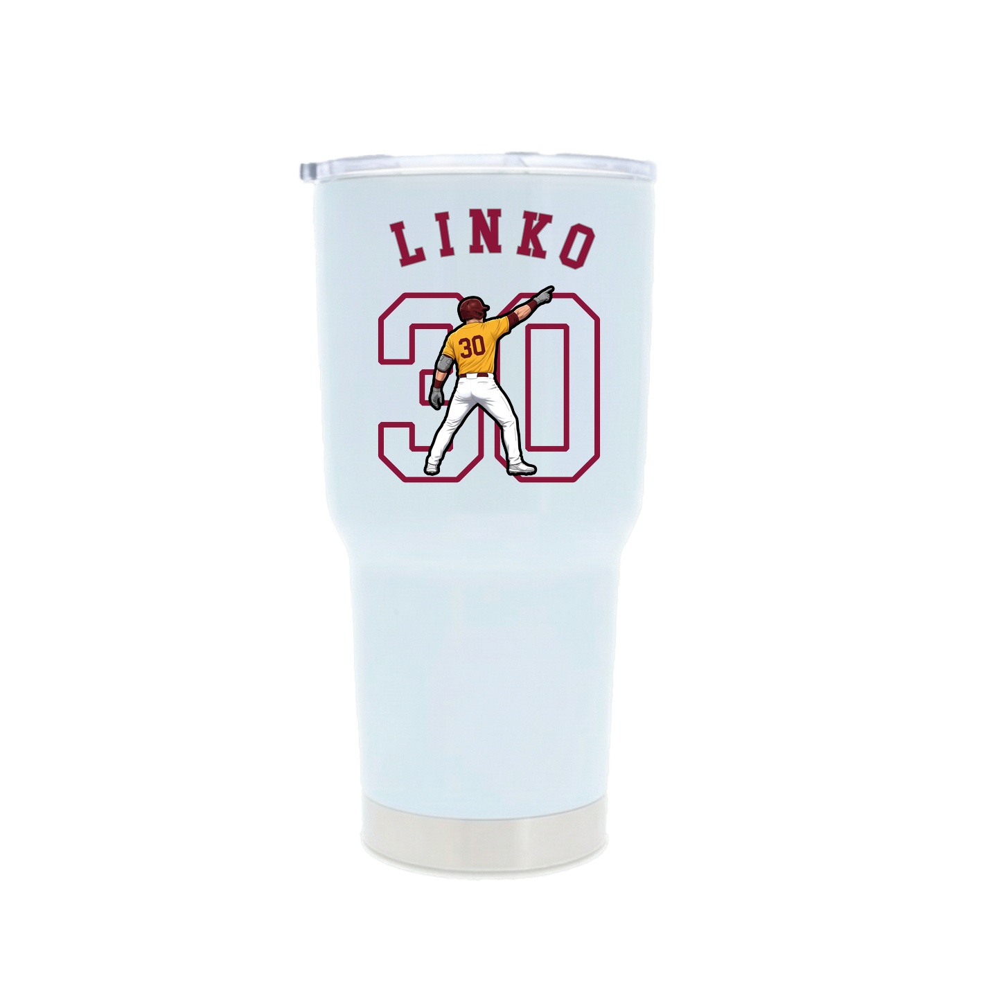30oz Stainless Steel Tumbler — Shirsey Arch in White