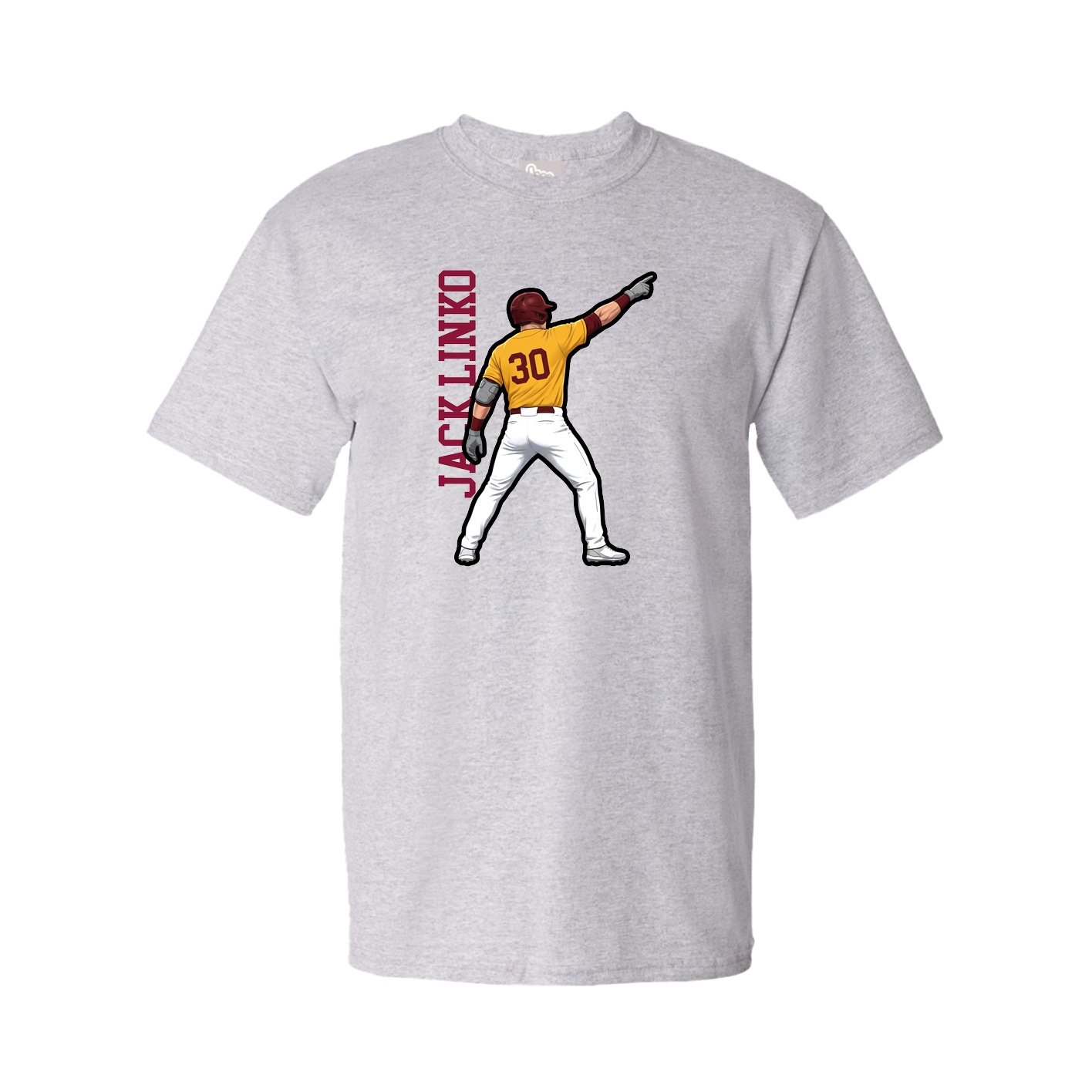 Tee — Name Vertical in Grey