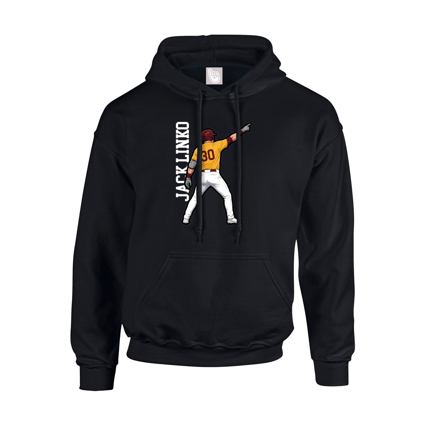Youth Hoodie — Name Vertical in Black
