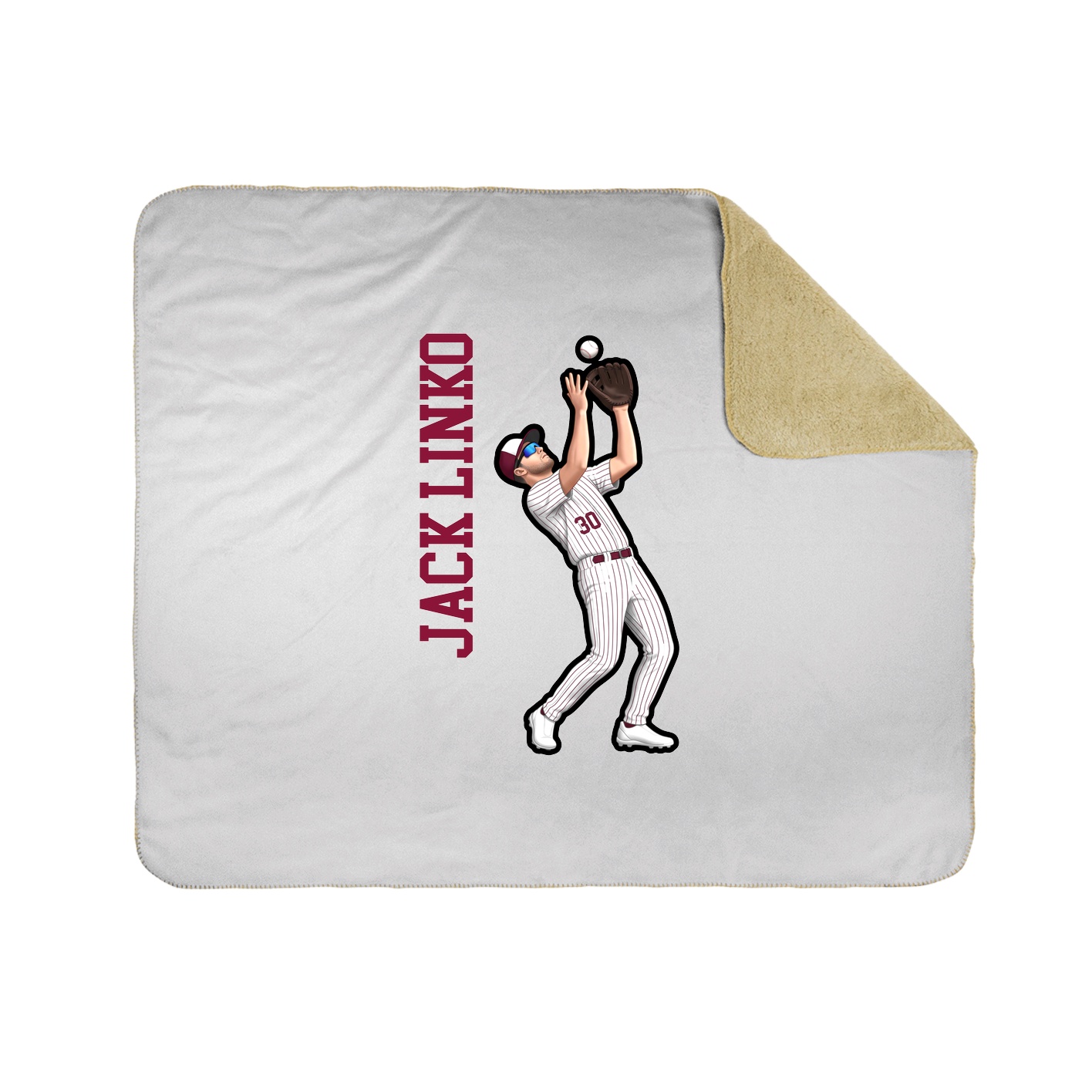 Throw Blanket — Name Vertical in White
