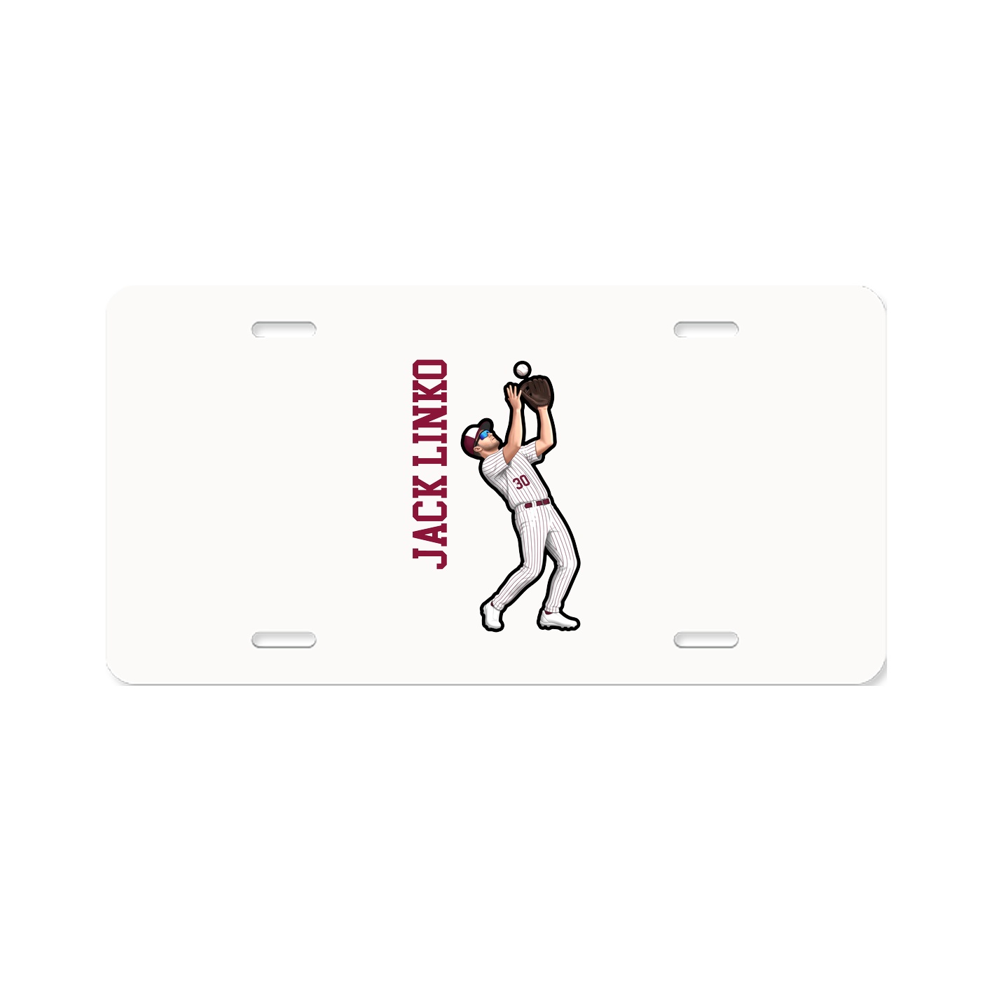 License Plate — Name Vertical in Classic