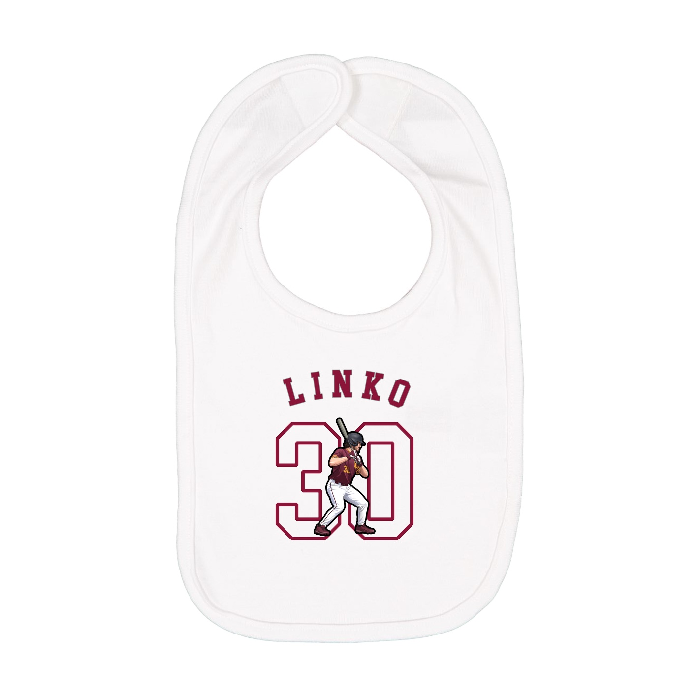 Infant Bib — Shirsey Arch in White