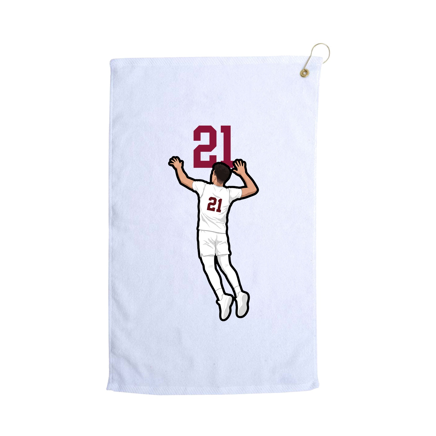 Golf Towel — Number Top in White