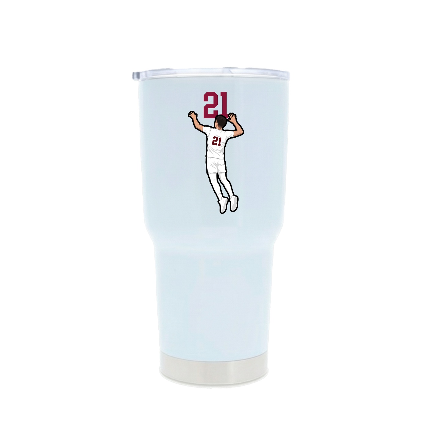 30oz Stainless Steel Tumbler — Number Top in White