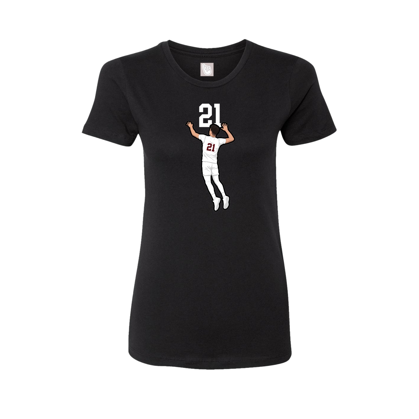 Fitted Women's Tee — Number Top in Black