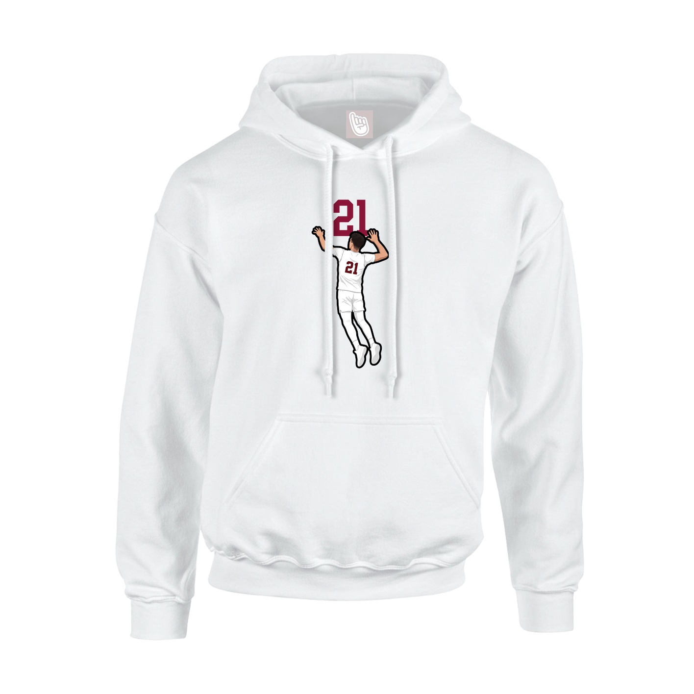Youth Hoodie — Number Top in White