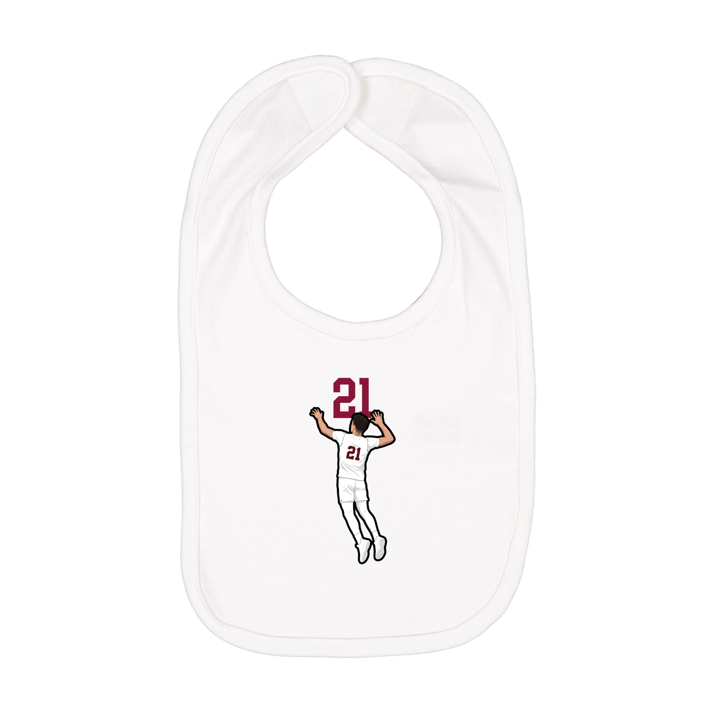 Infant Bib — Number Top in White