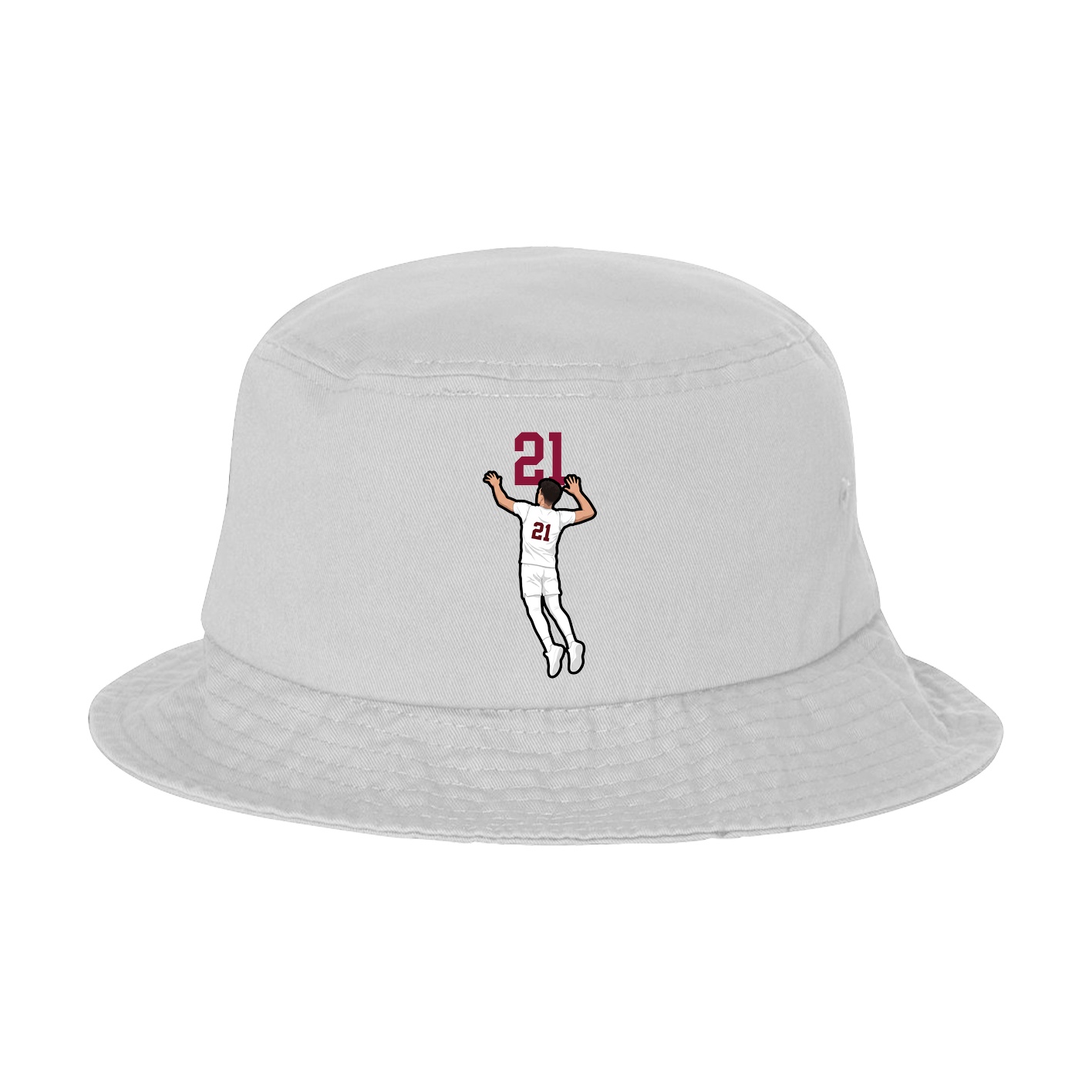 Bucket Cap — Number Top in White