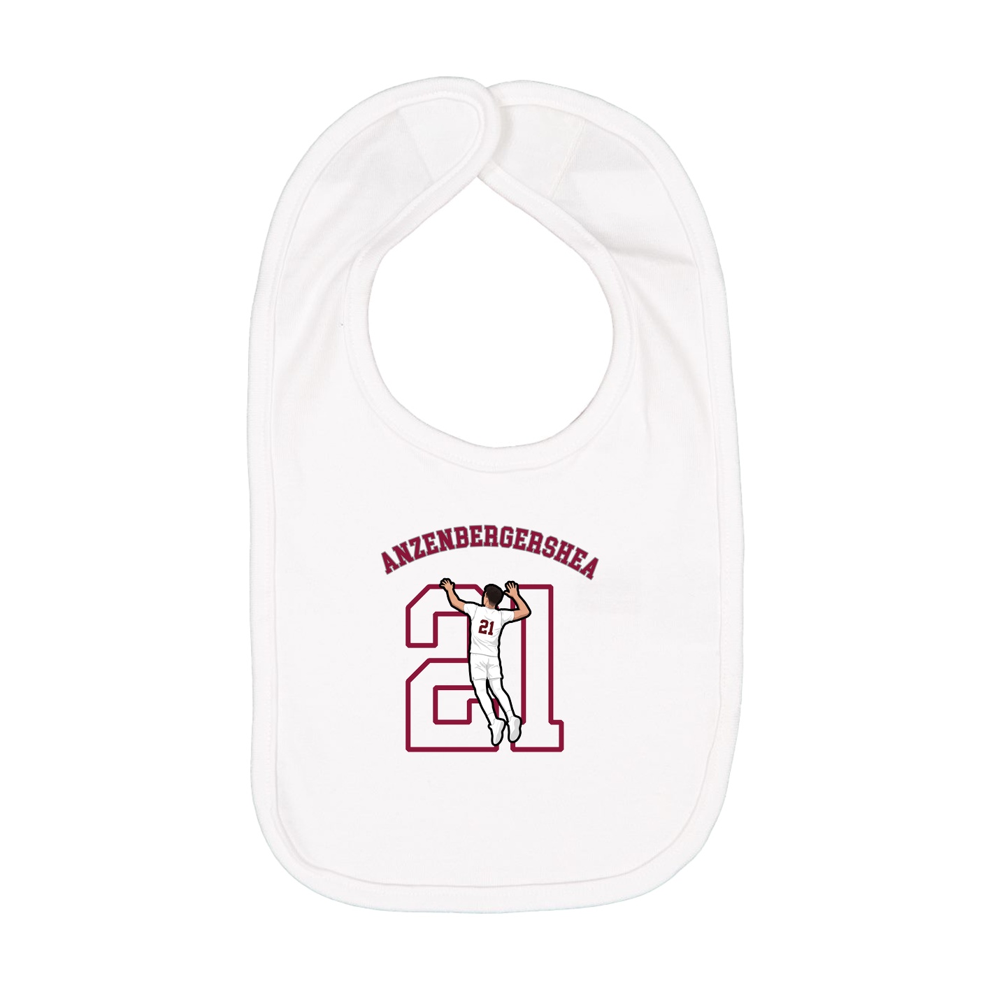 Infant Bib — Shirsey Arch in White