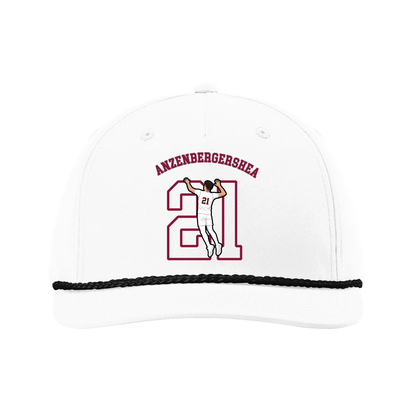Five-Panel Classic Rope Cap — Shirsey Arch in White