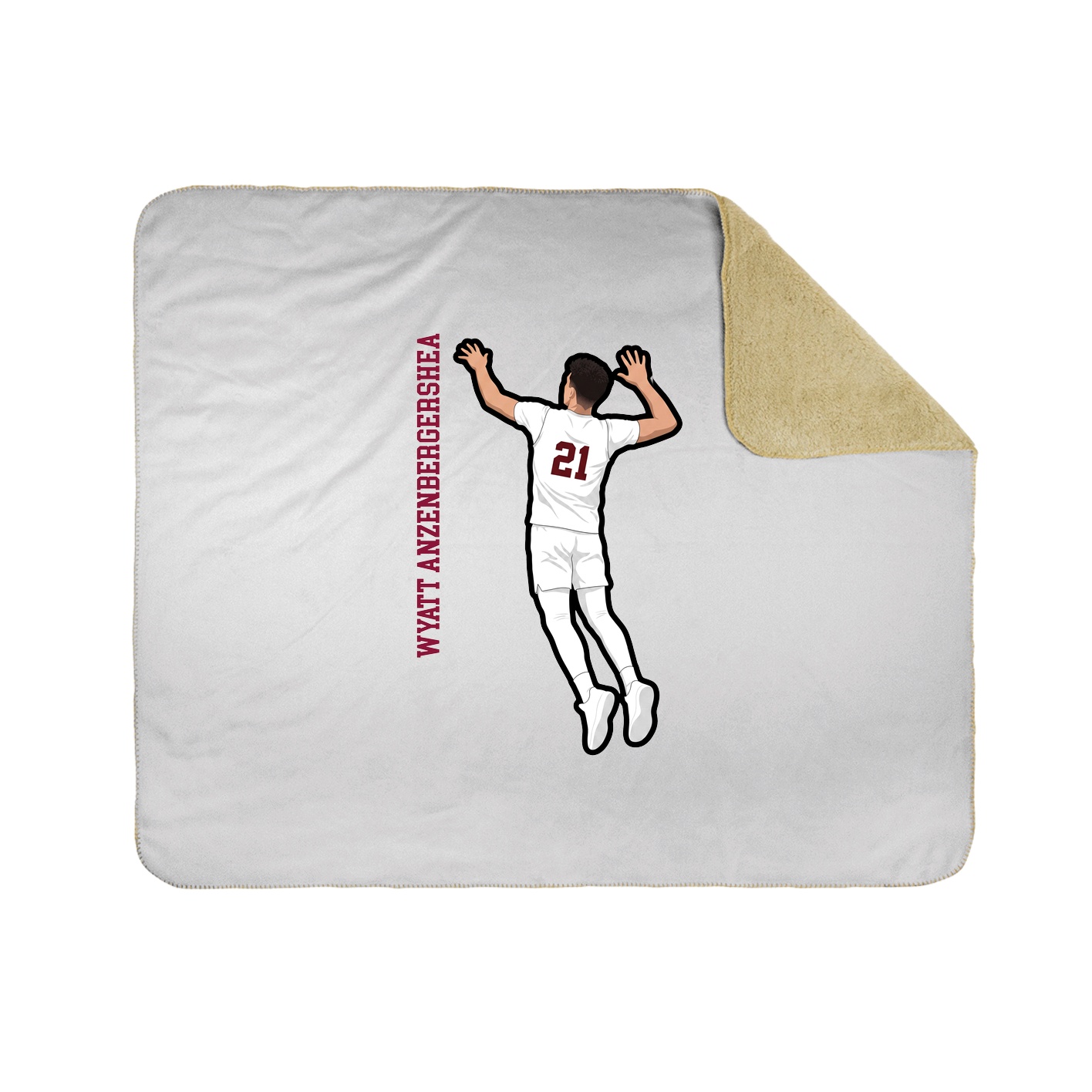 Throw Blanket — Name Vertical in White
