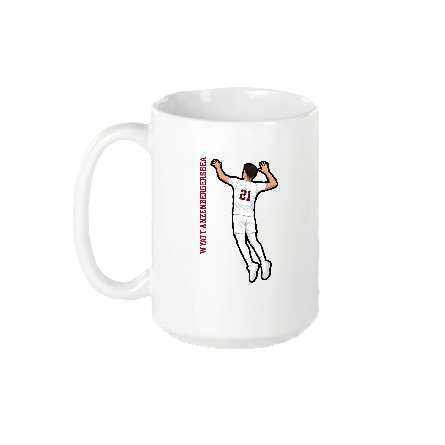 15oz Coffee Mug — Name Vertical in White