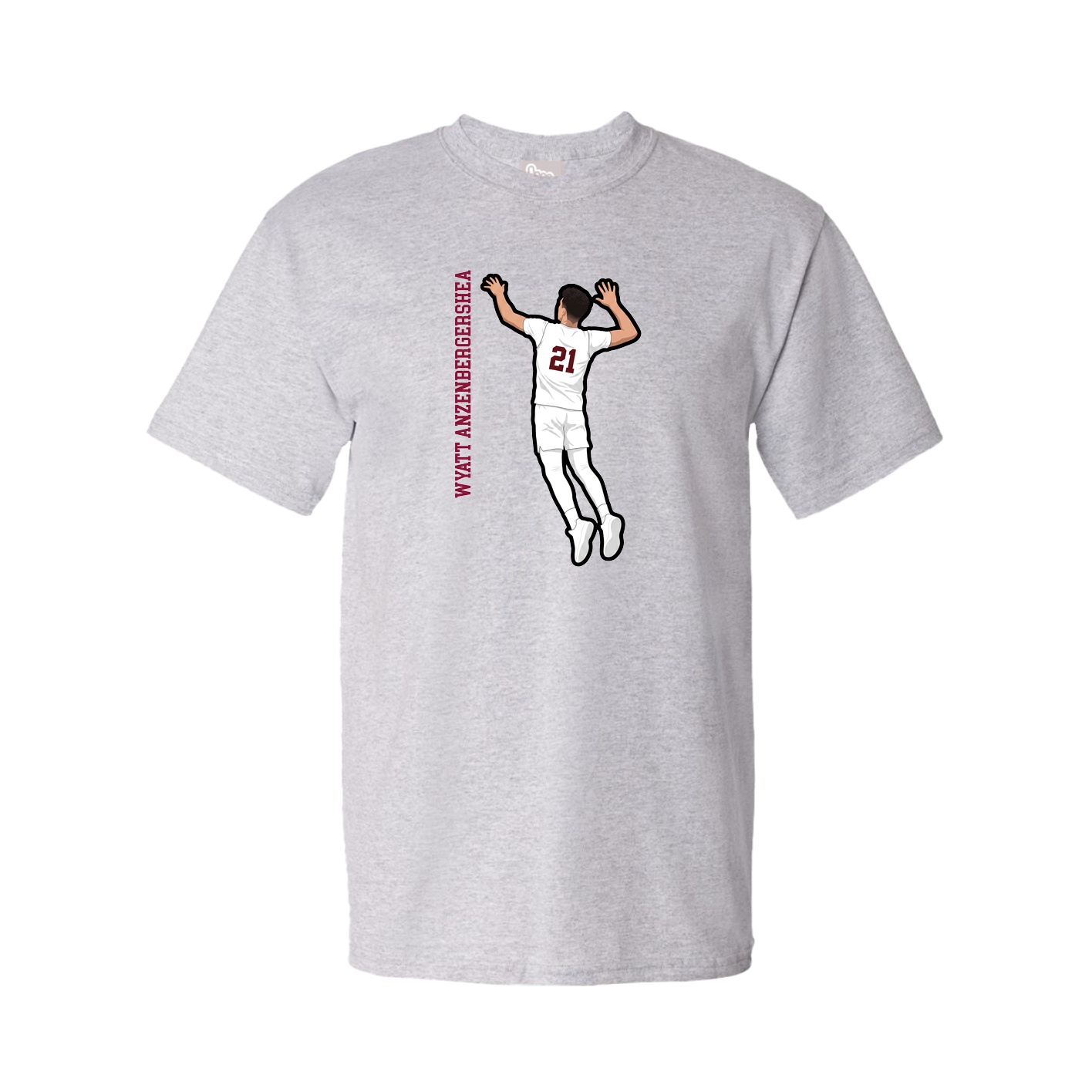 Youth Tee — Name Vertical in Grey
