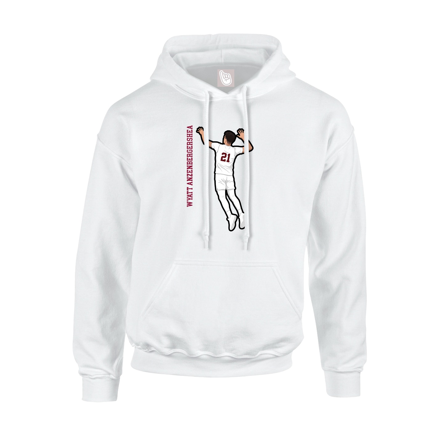 Hoodie — Name Vertical in White