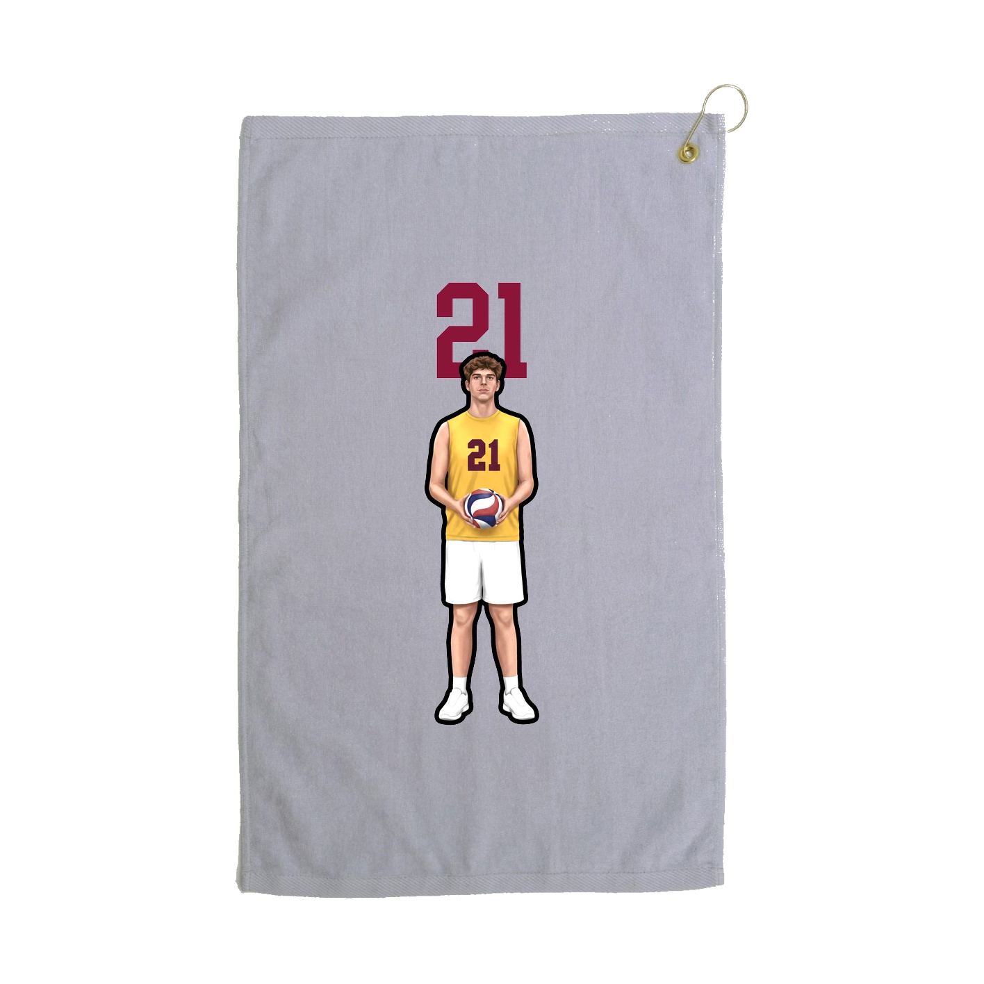 Golf Towel — Number Top in Grey