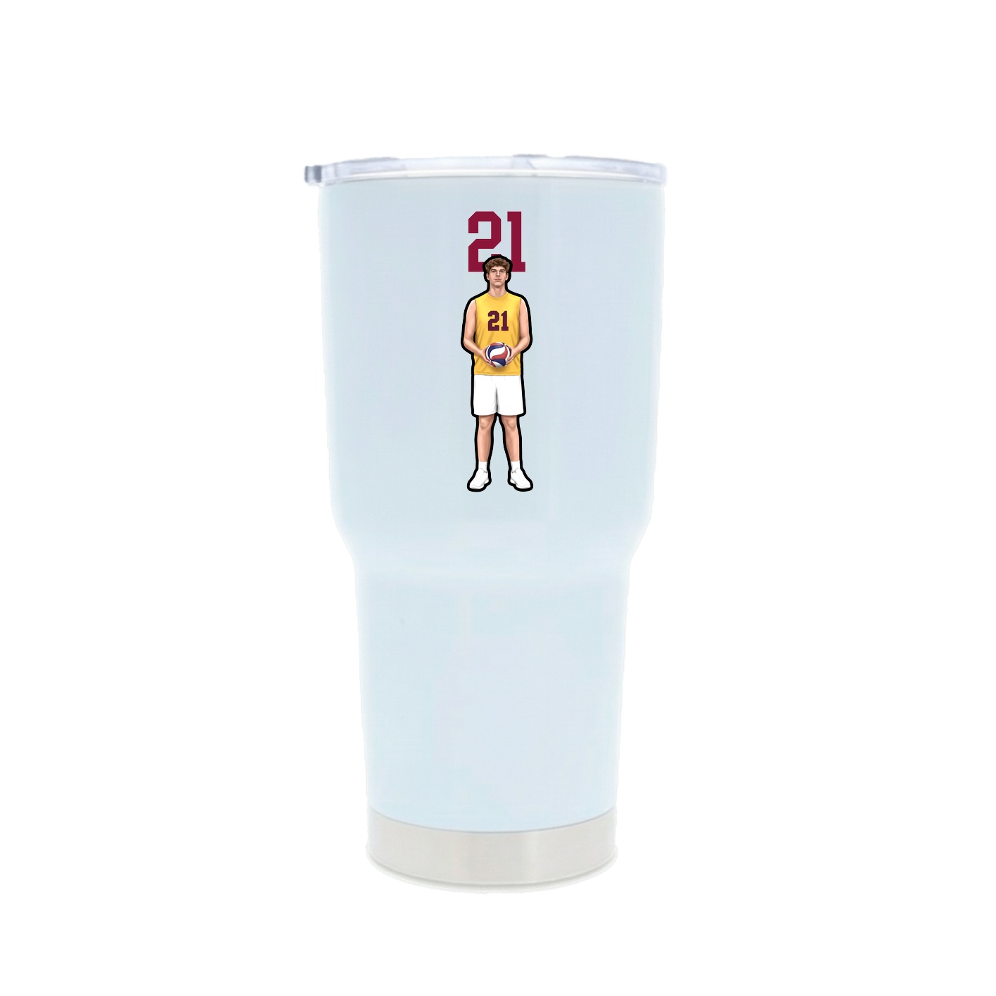 30oz Stainless Steel Tumbler — Number Top in White