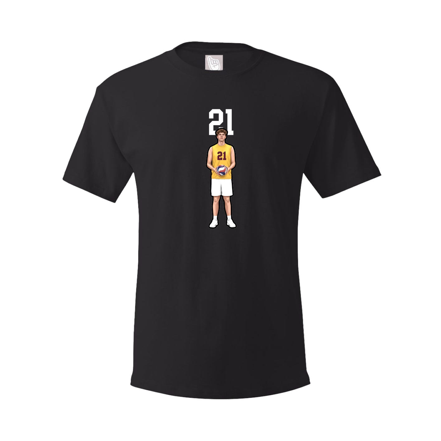 Youth Tee — Number Top in Black
