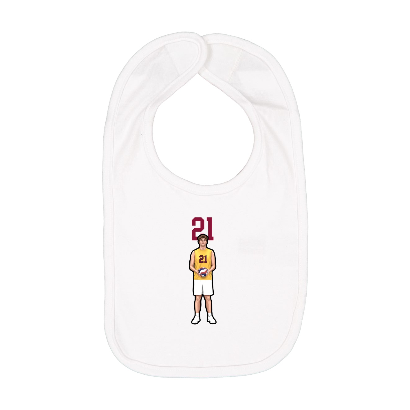 Infant Bib — Number Top in White