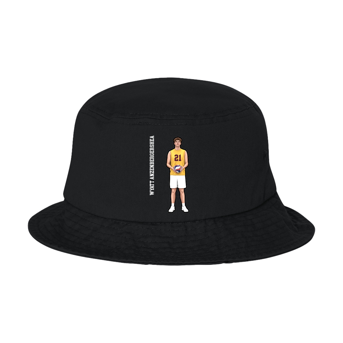 Bucket Cap — Name Vertical in Black