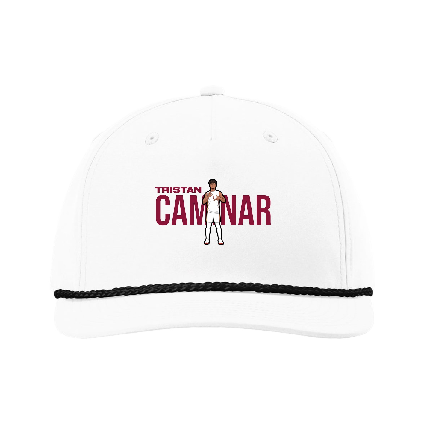 Five-Panel Classic Rope Cap — Player Name in White