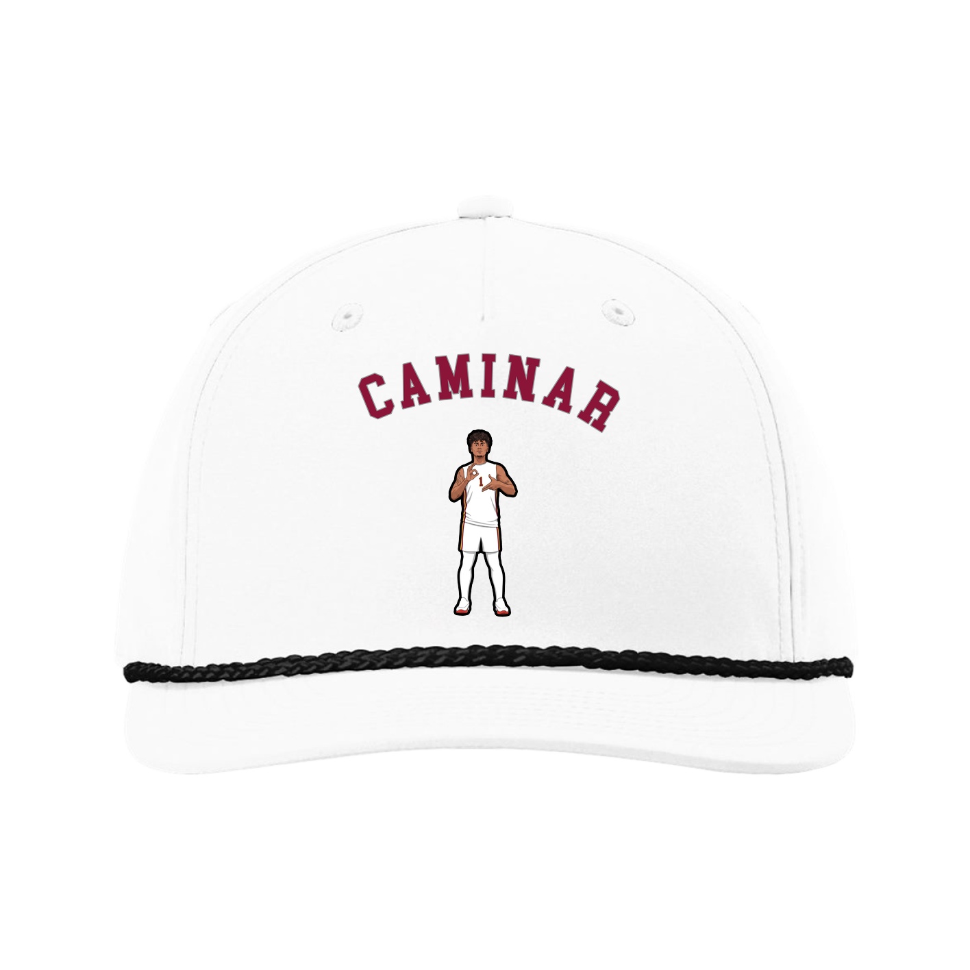Five-Panel Classic Rope Cap — Shirsey Arch in White
