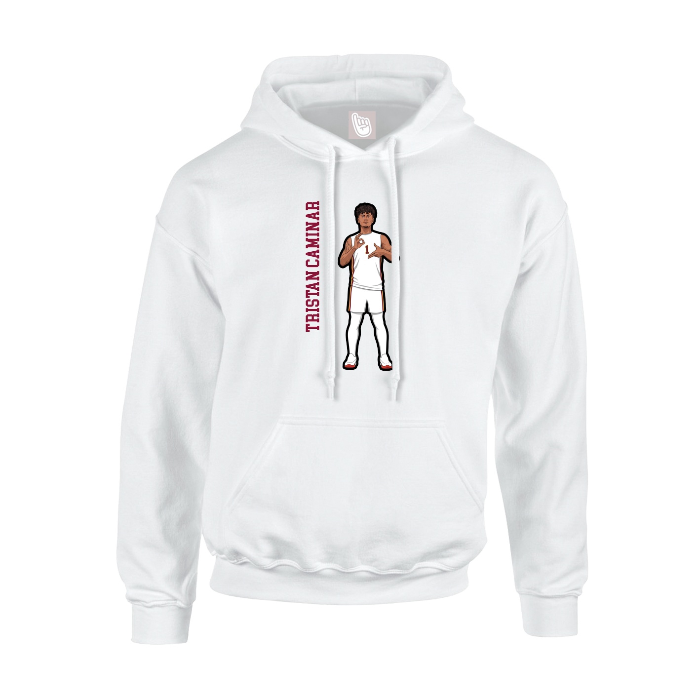 Youth Hoodie — Name Vertical in White