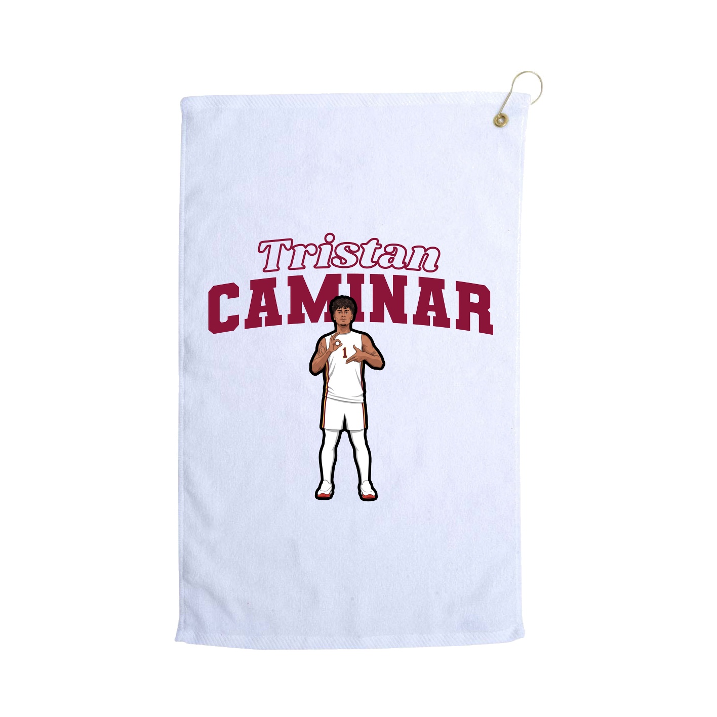 Golf Towel — Name Arch in White