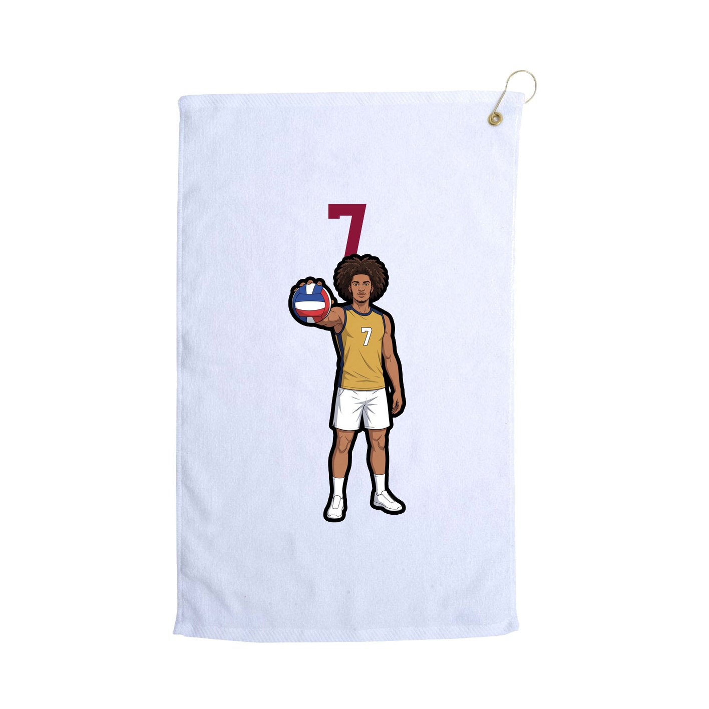Golf Towel — Number Top in White