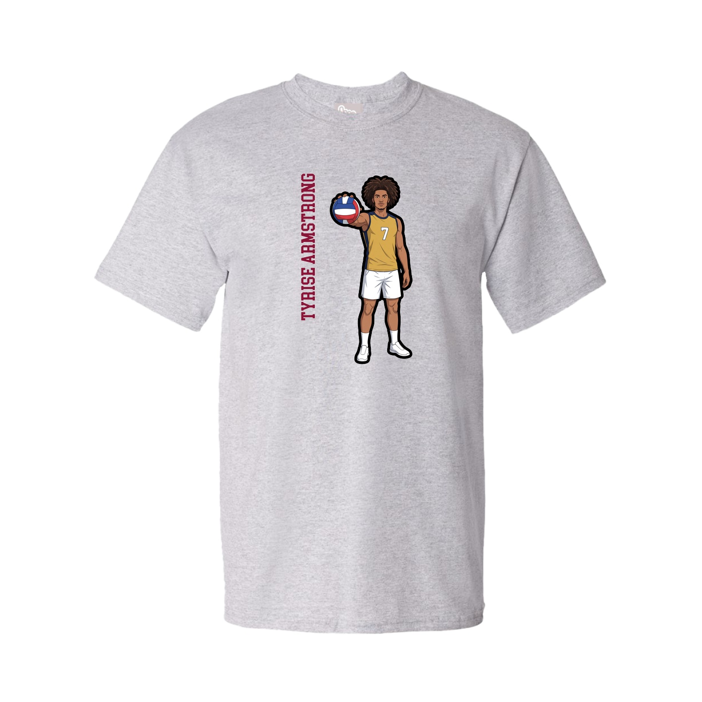 Tee — Name Vertical in Grey