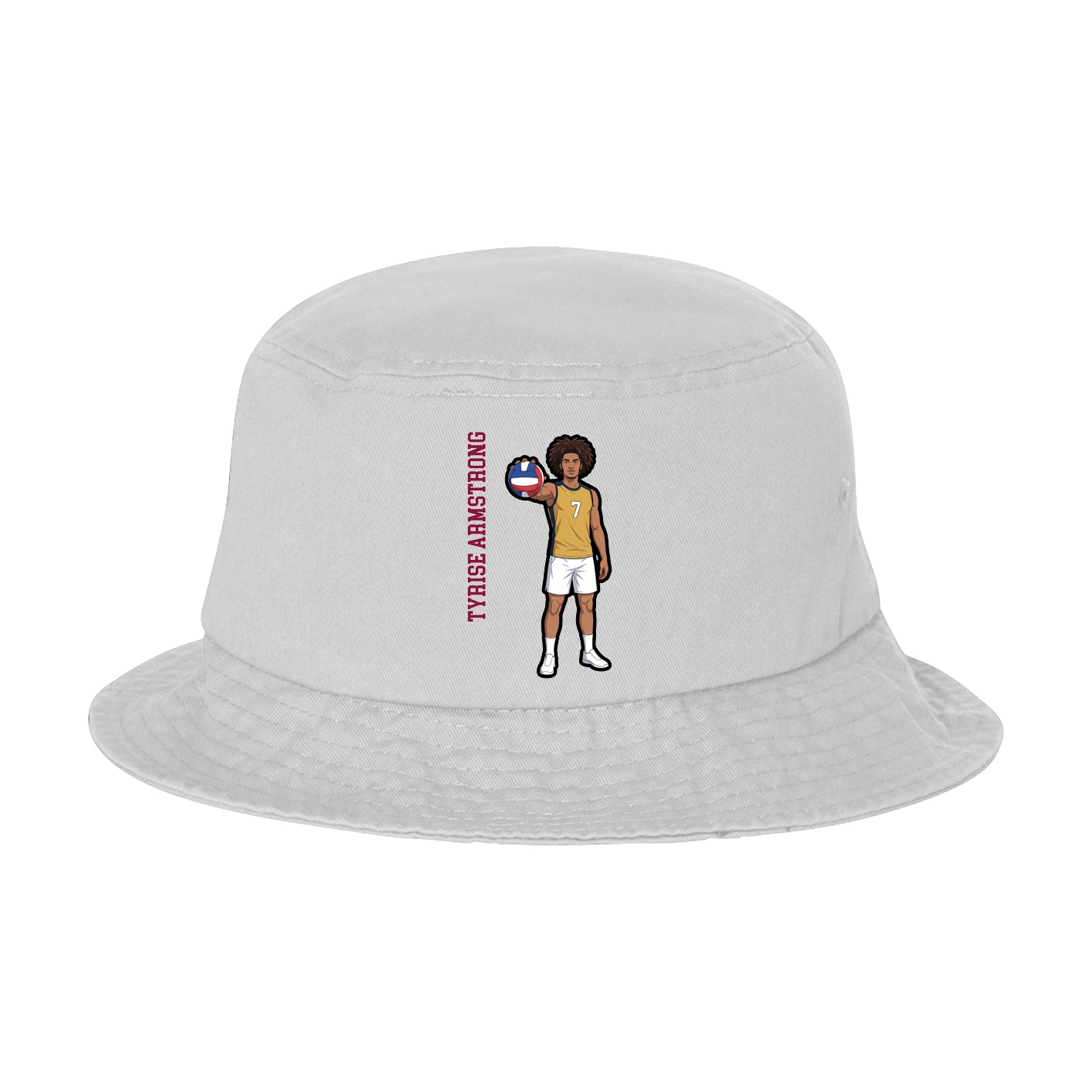 Bucket Cap — Name Vertical in White