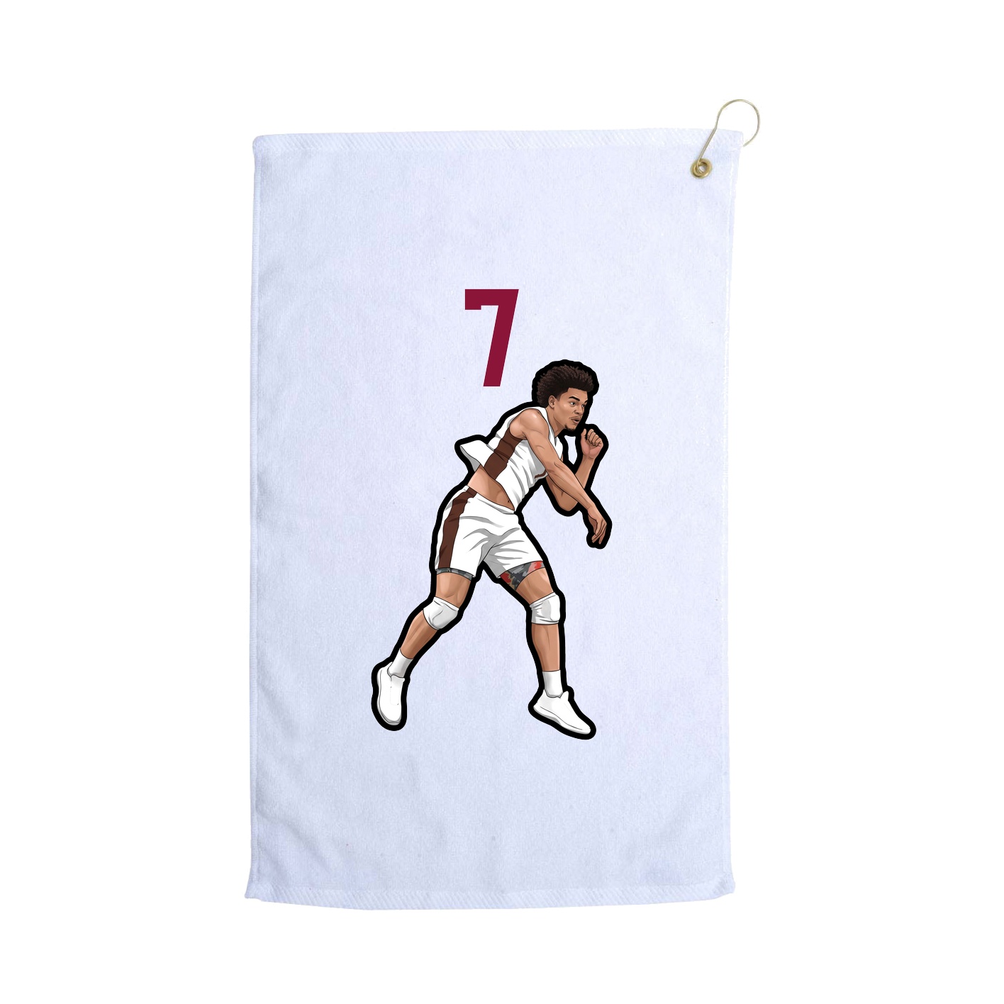 Golf Towel — Number Top in White
