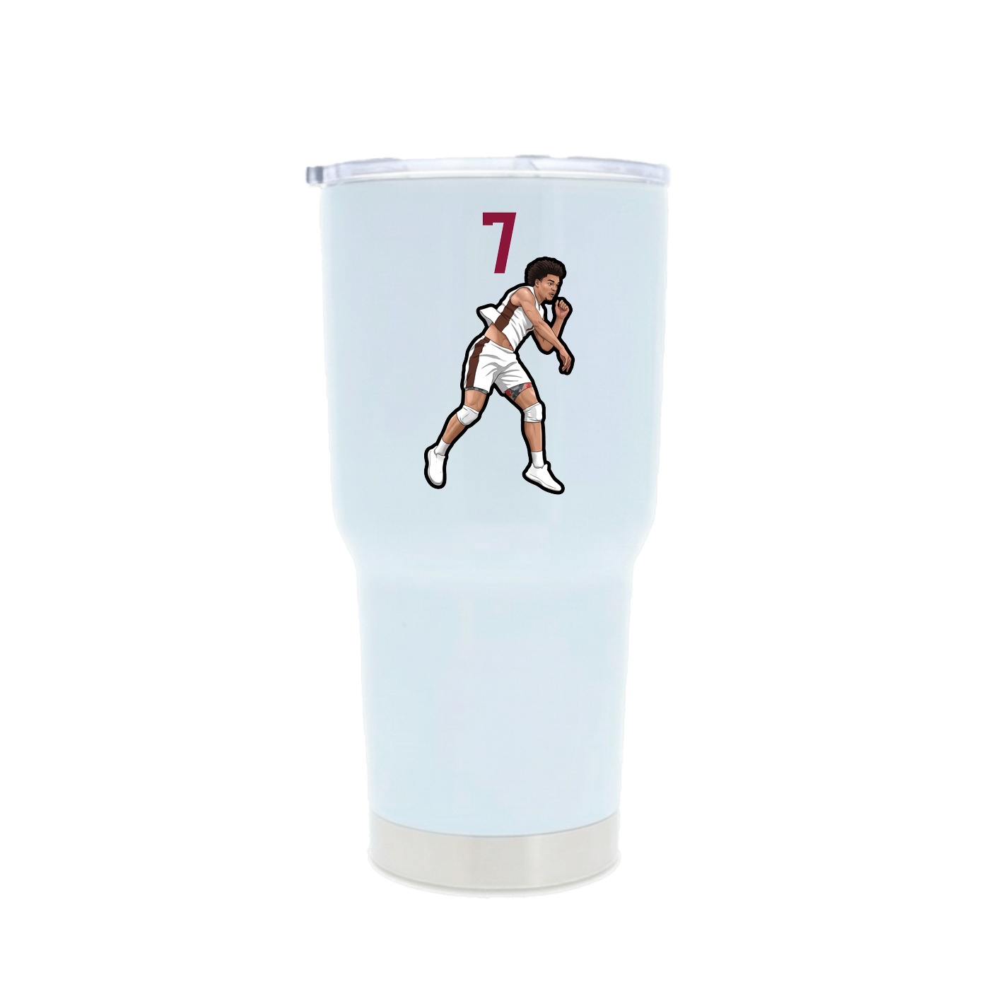 30oz Stainless Steel Tumbler — Number Top in White