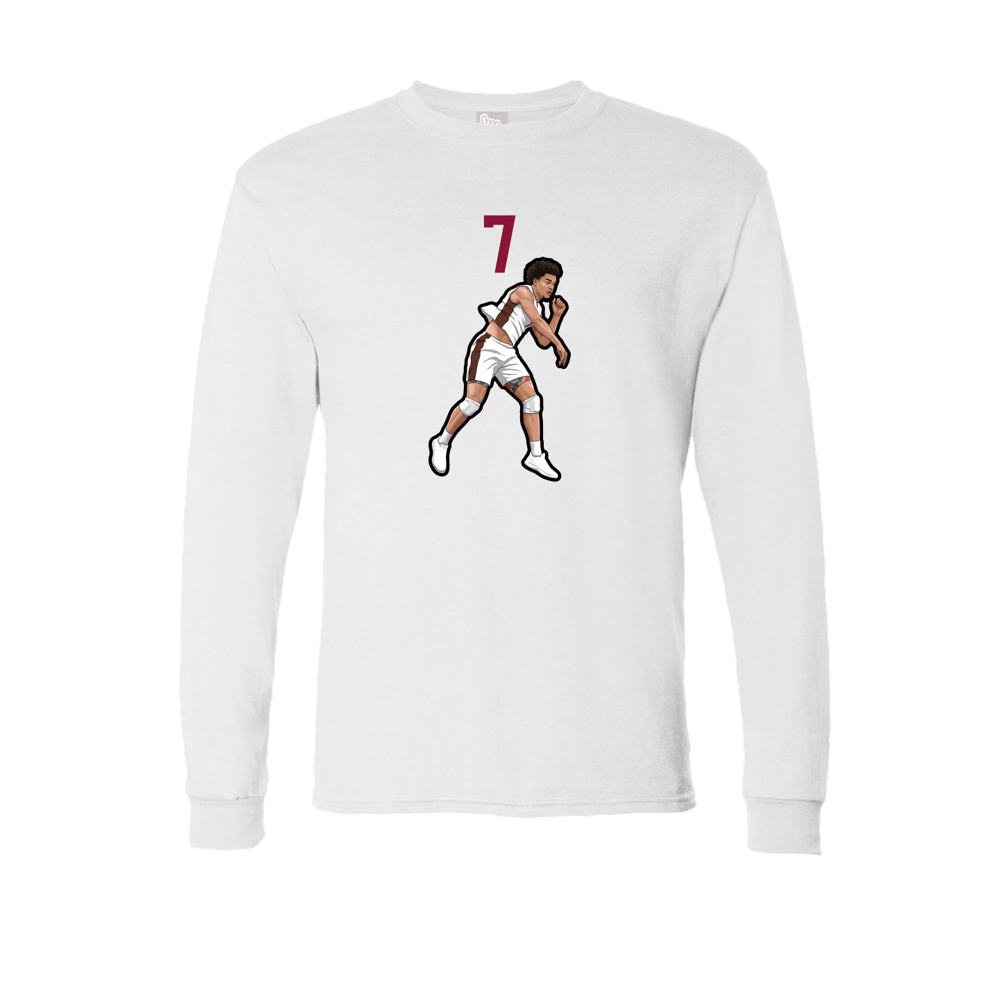 Long Sleeve Tee — Number Top in White