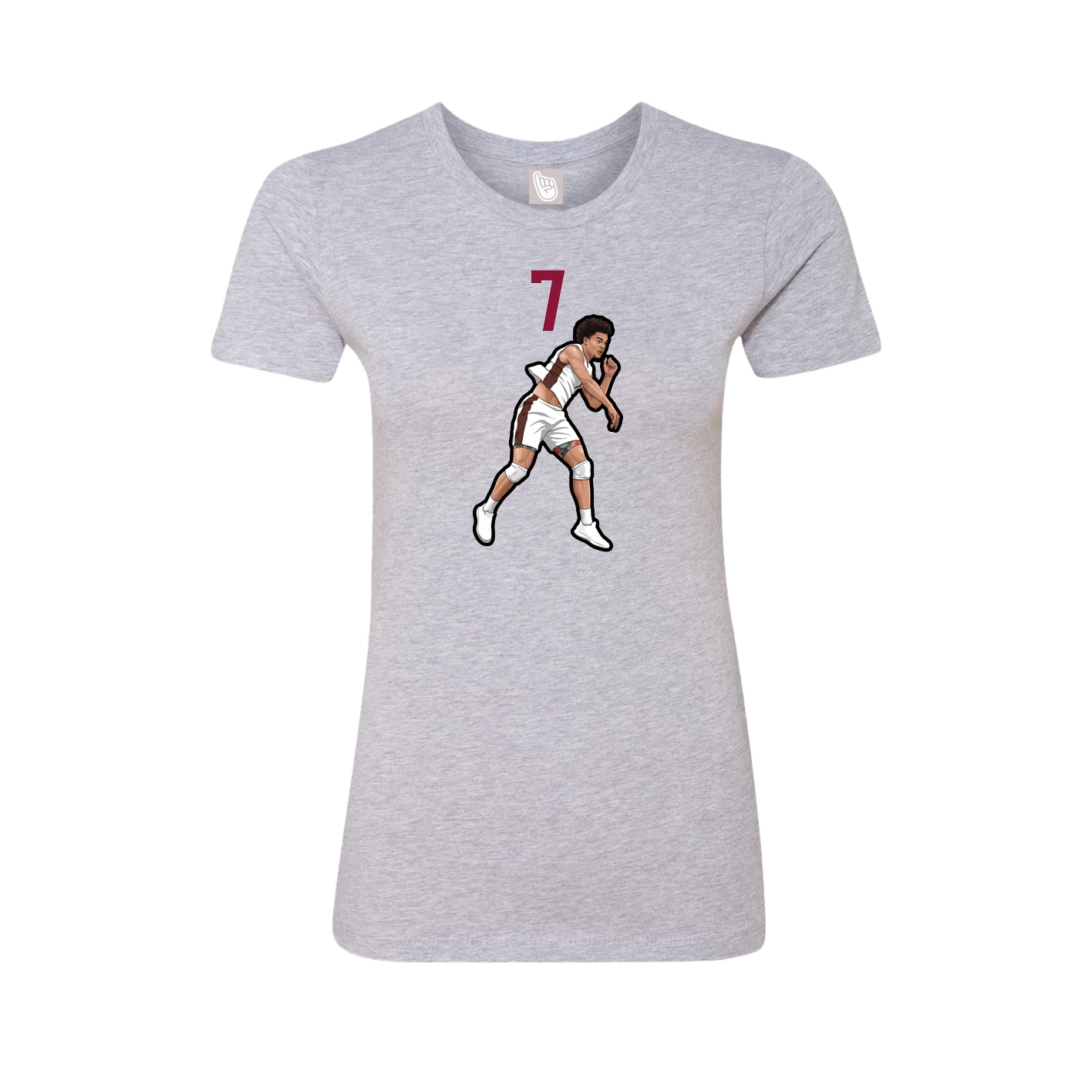 Fitted Women's Tee — Number Top in Grey