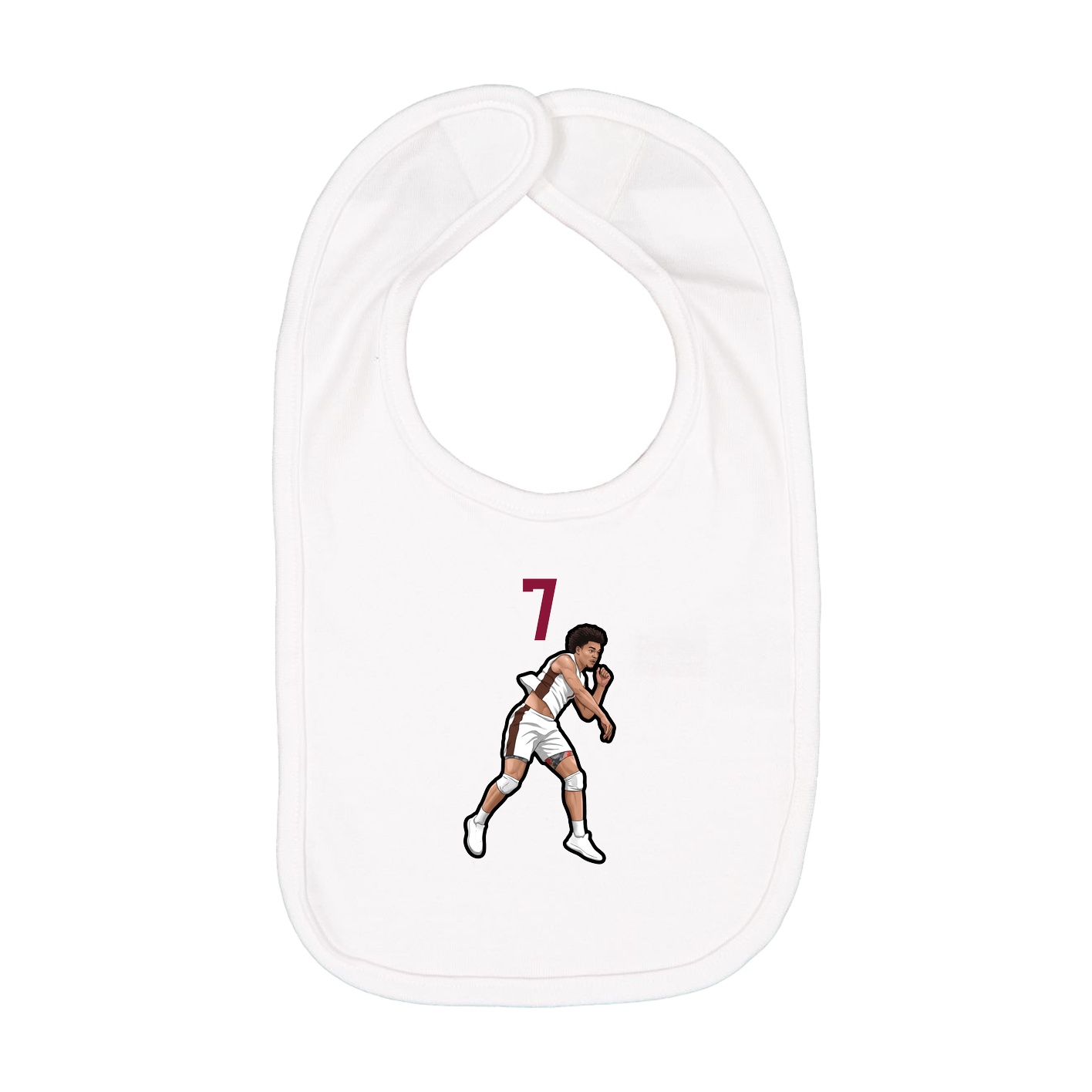 Infant Bib — Number Top in White