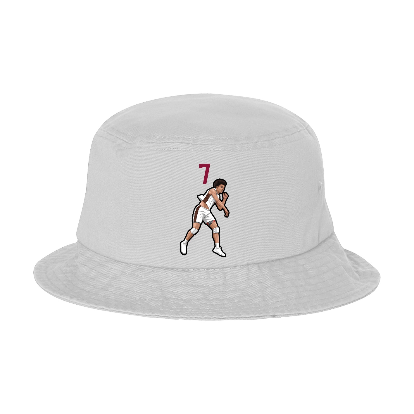 Bucket Cap — Number Top in White