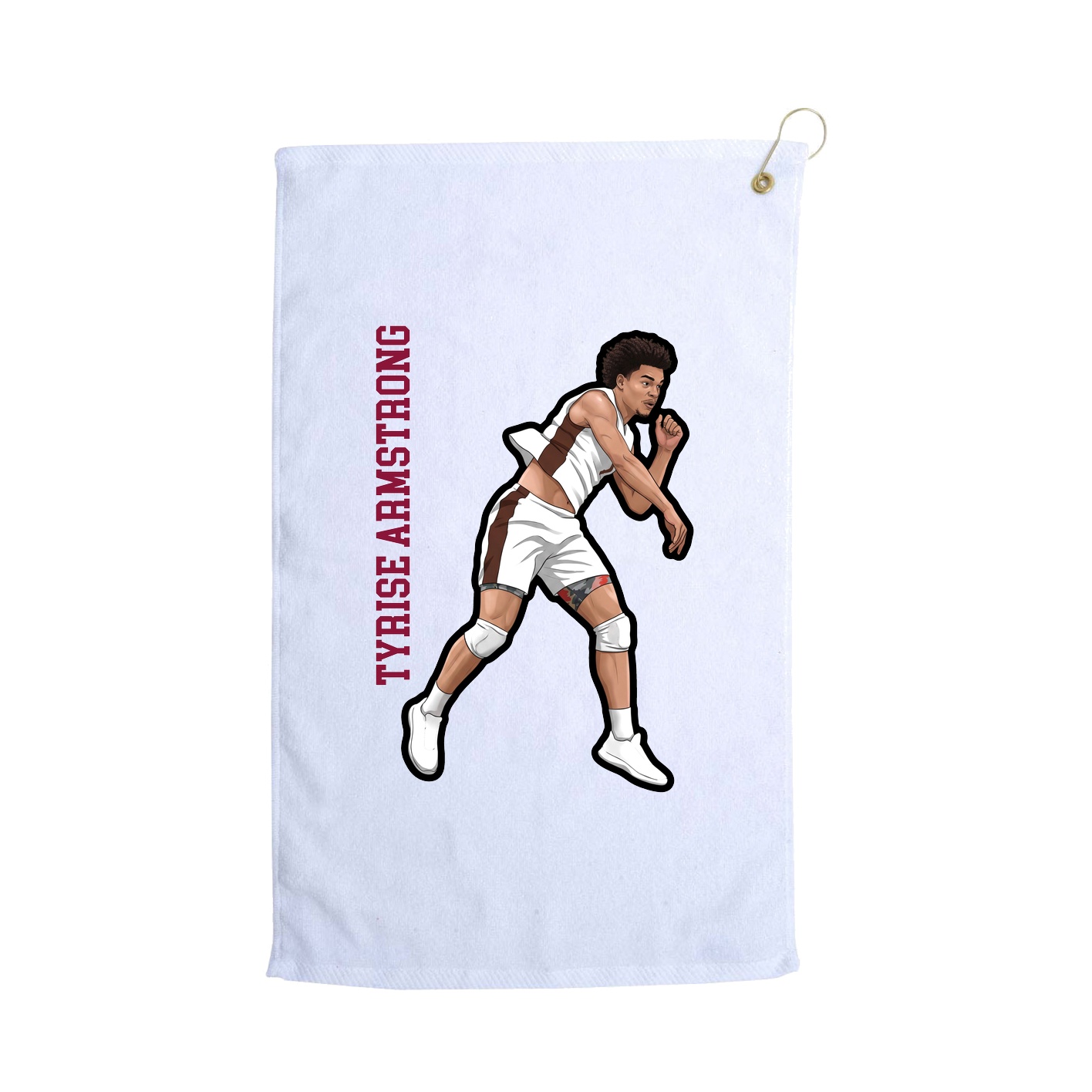 Golf Towel — Name Vertical in White