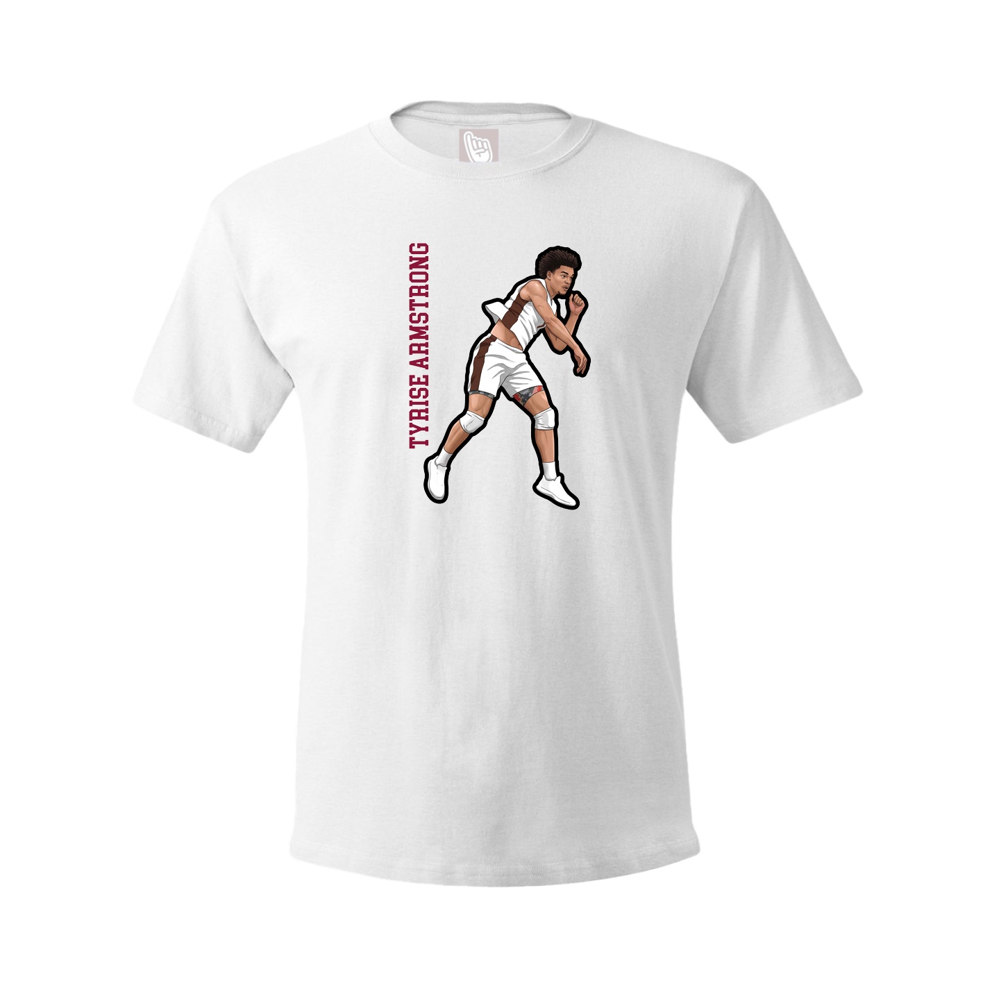 Youth Tee — Name Vertical in White