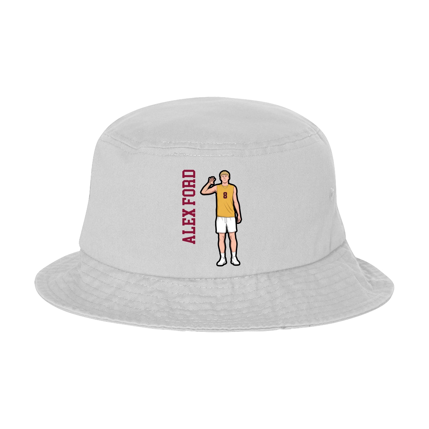 Bucket Cap — Name Vertical in White