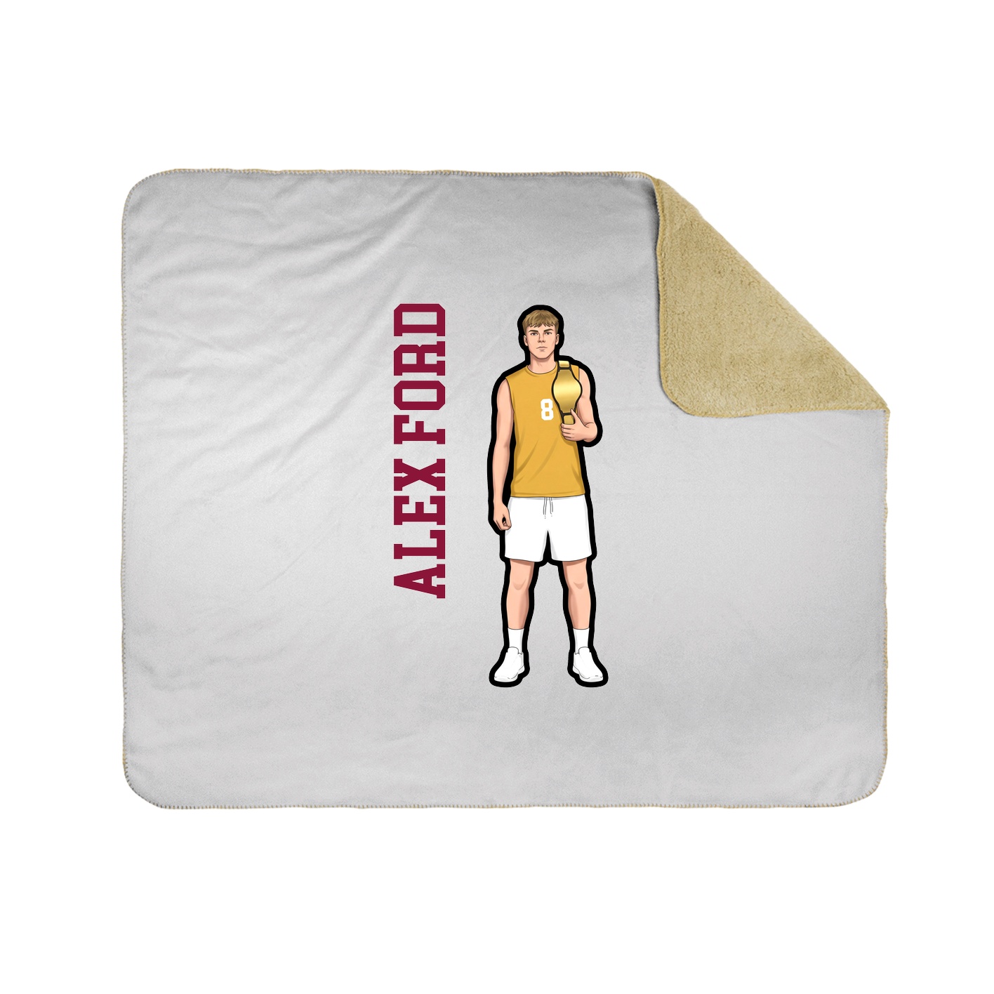 Throw Blanket — Name Vertical in White