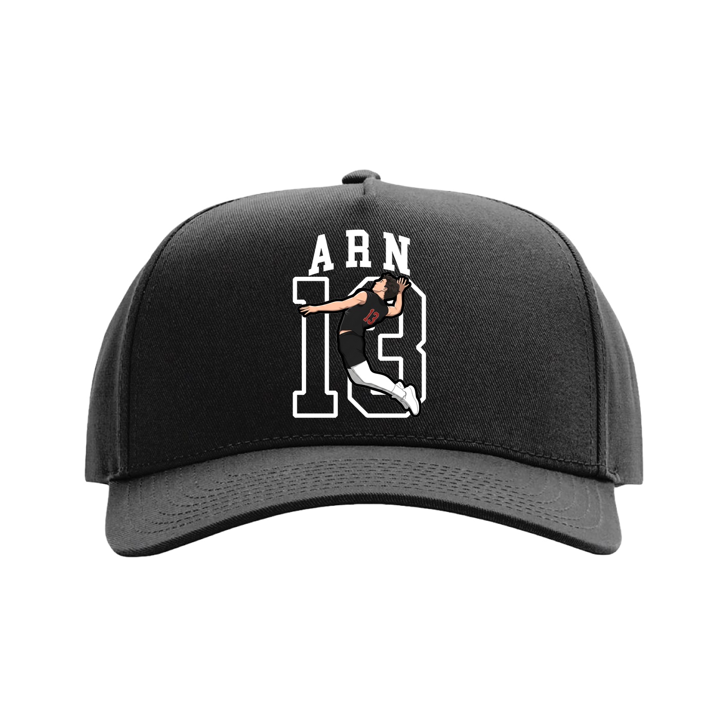 Full Fabric Five-Panel Champ Cap — Shirsey in Black