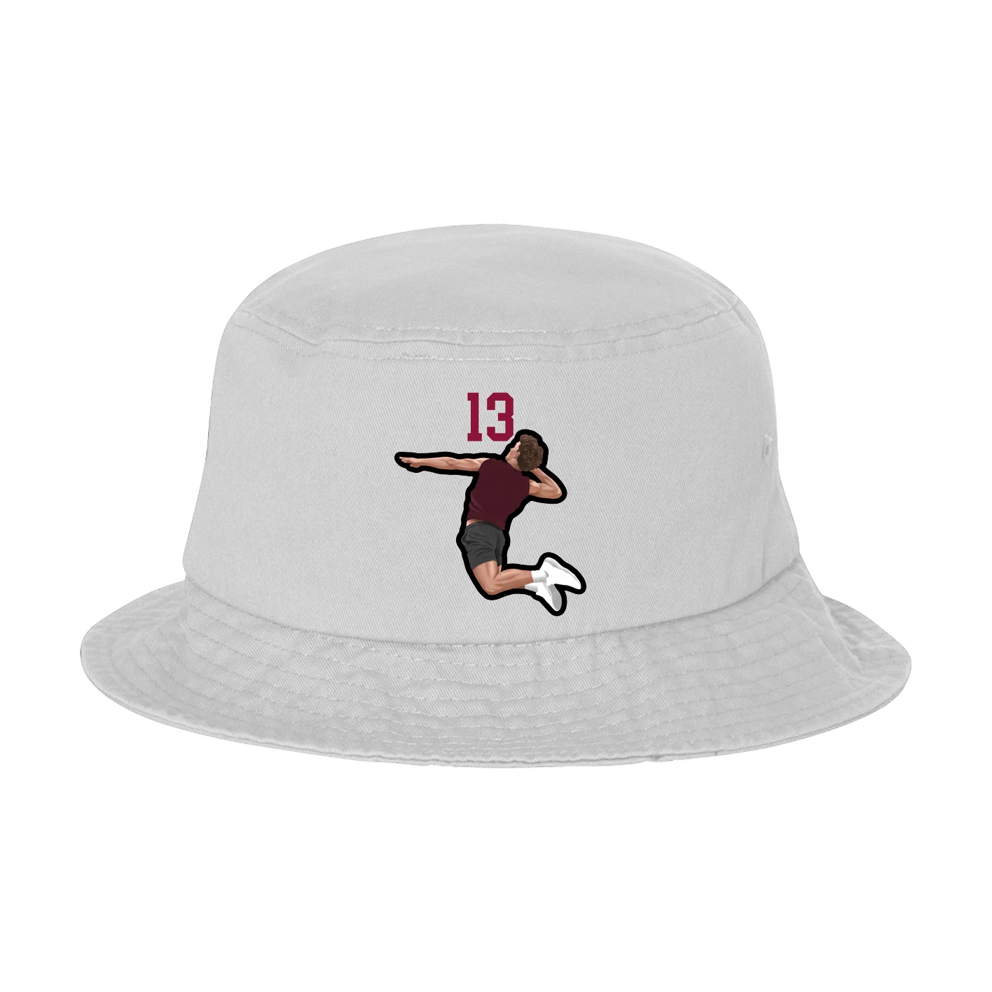 Bucket Cap — Number Top in White