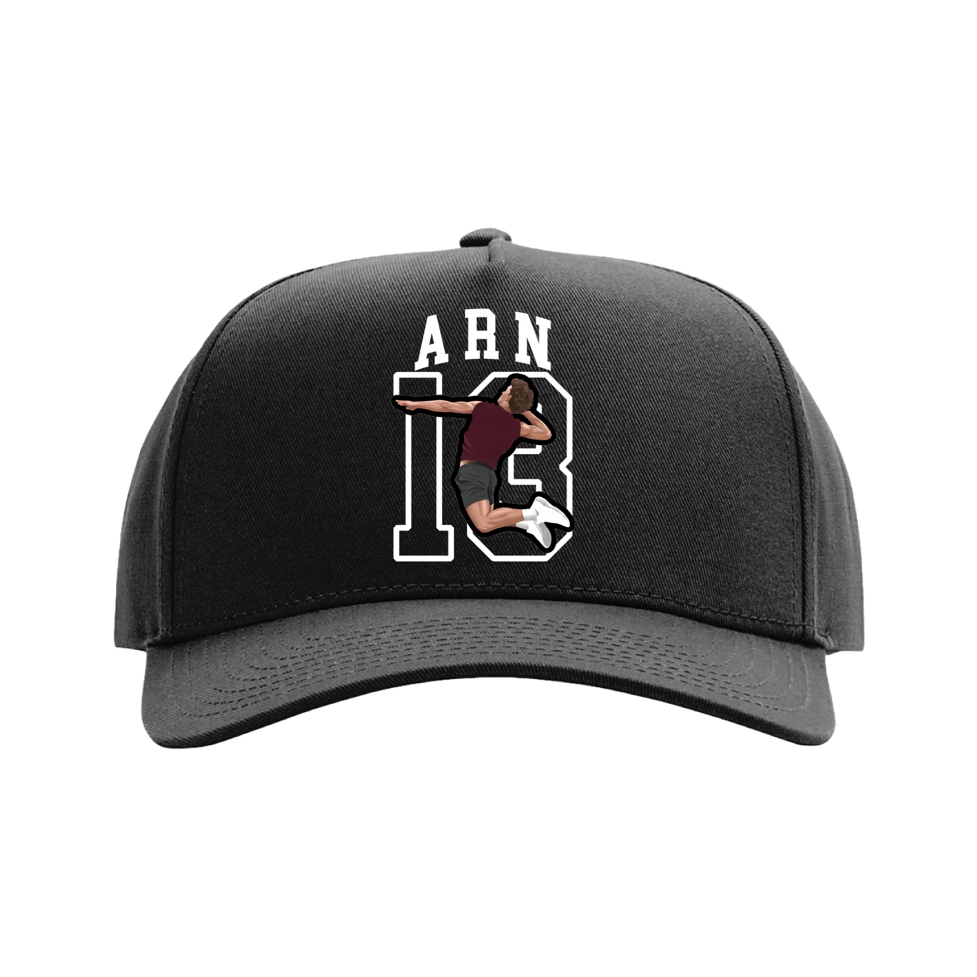 Full Fabric Five-Panel Champ Cap — Shirsey in Black