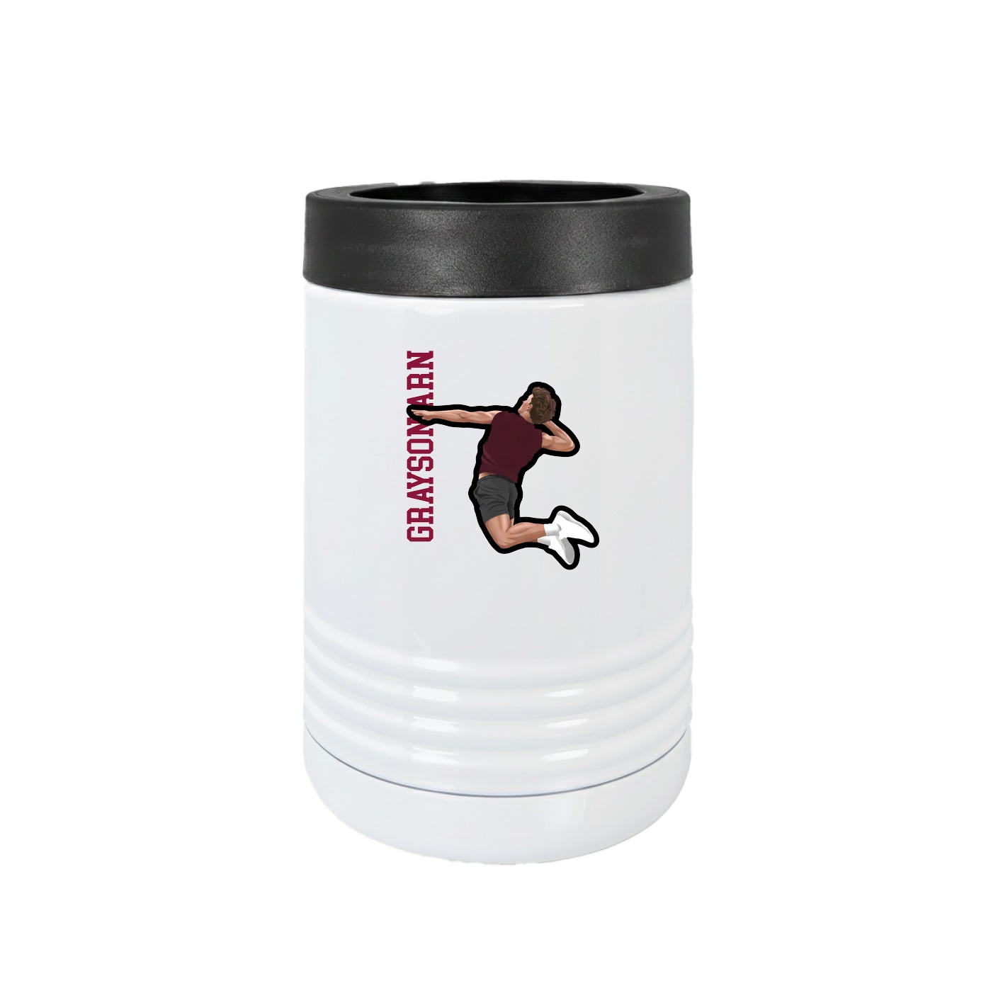 Beverage Holder — Name Vertical in White