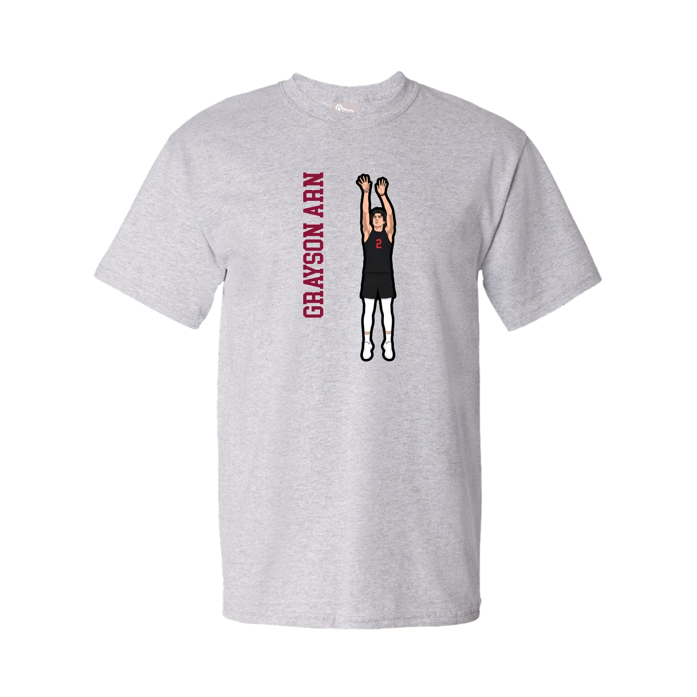 Tee — Name Vertical in Grey