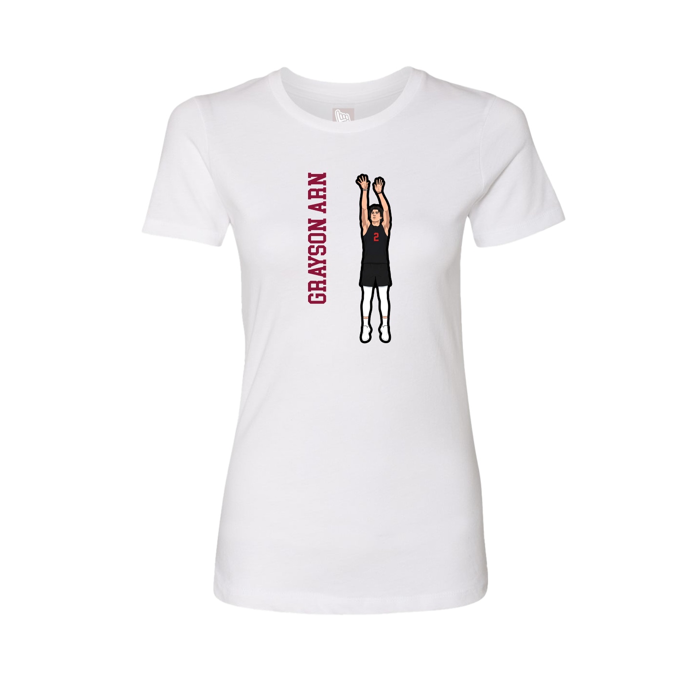Fitted Women's Tee — Name Vertical in White