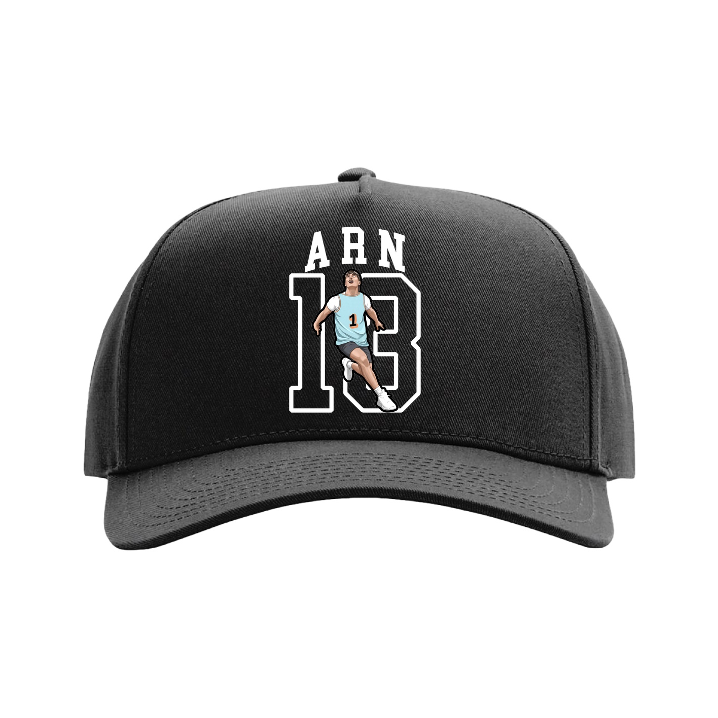 Full Fabric Five-Panel Champ Cap — Shirsey in Black