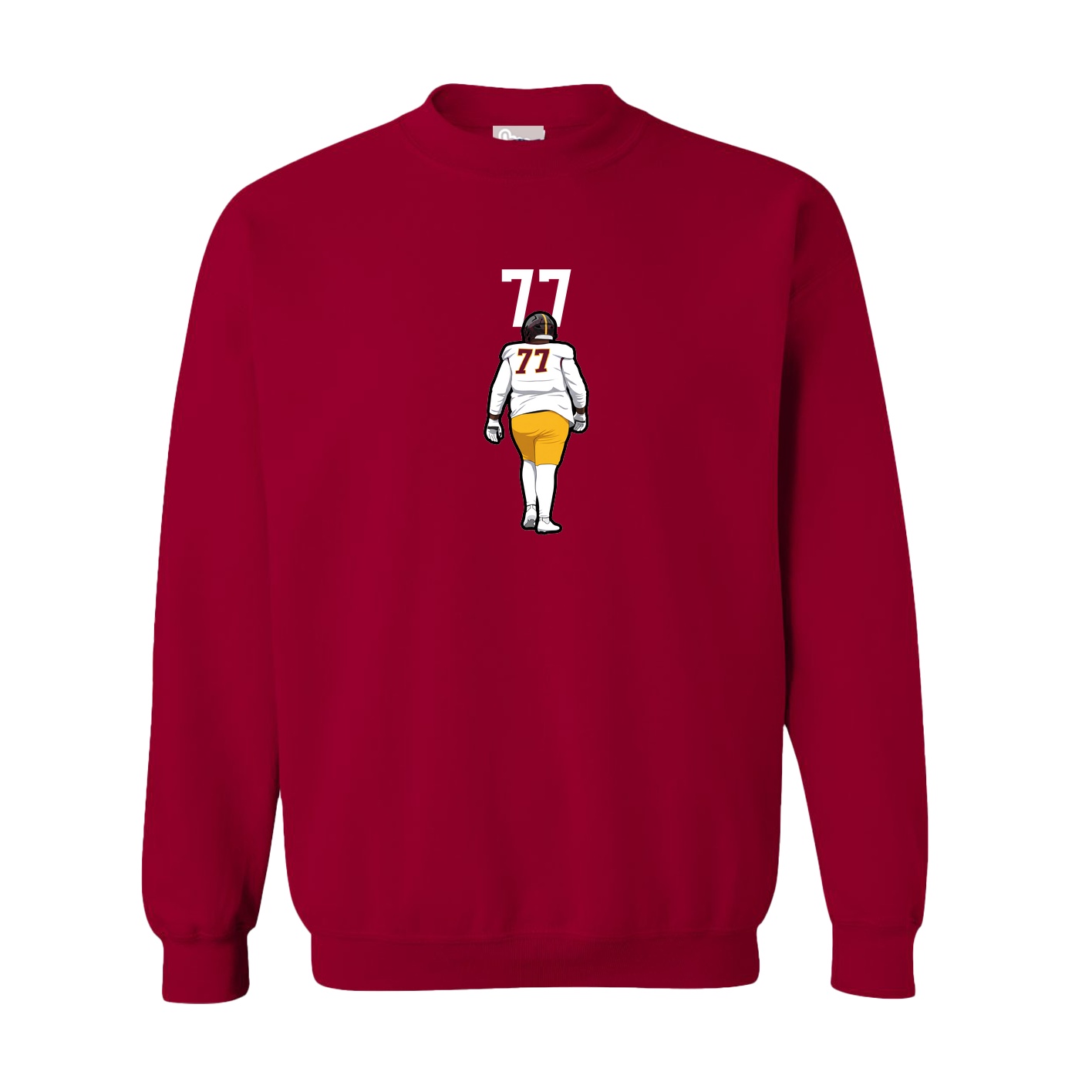 Fleece Crew — Number Top in Cardinal