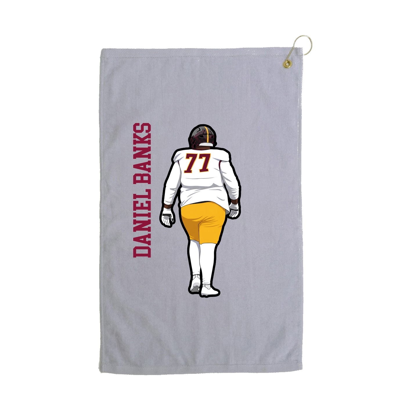 Golf Towel — Name Vertical in Grey