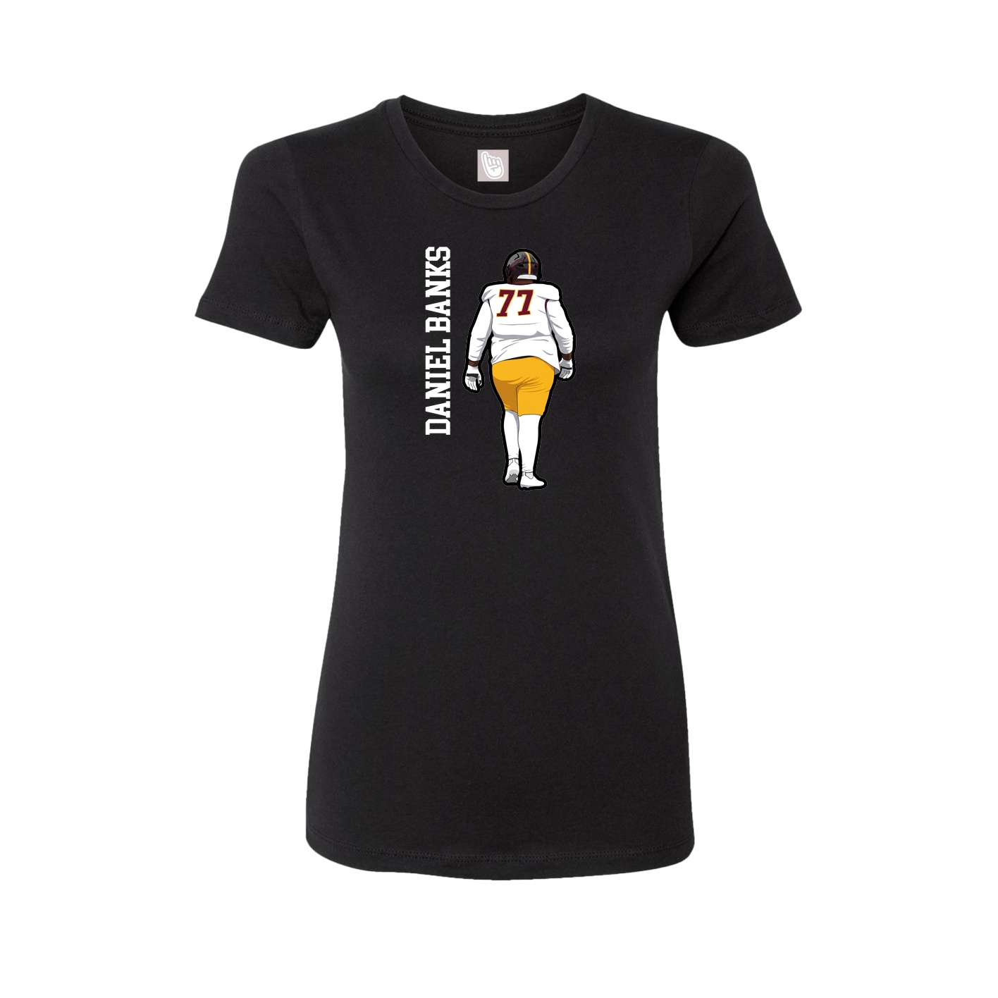 Fitted Women's Tee — Name Vertical in Black